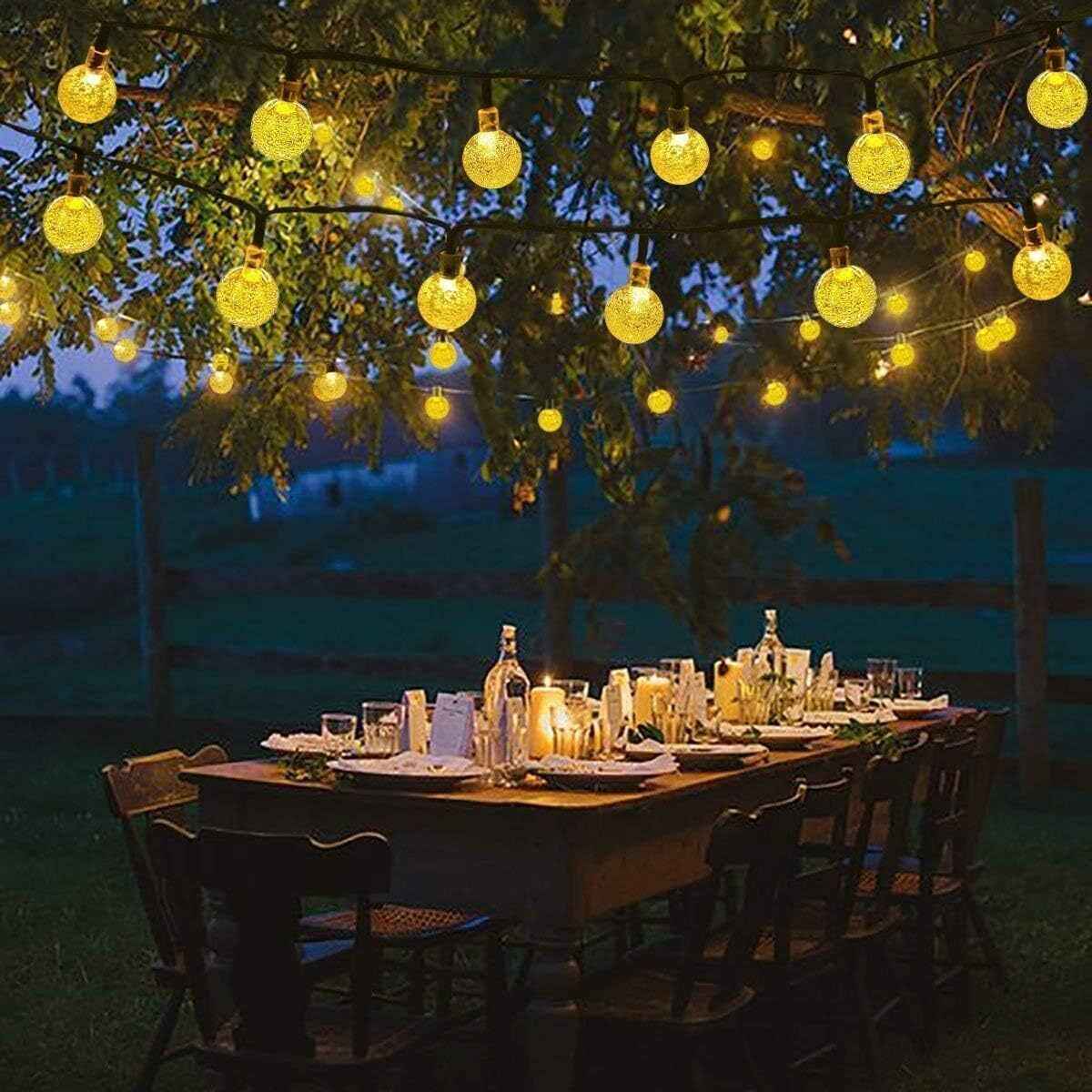 60 LED Solar String Lights 36ft/11m Warm White Fairy Lights for Outdoor & Indoor