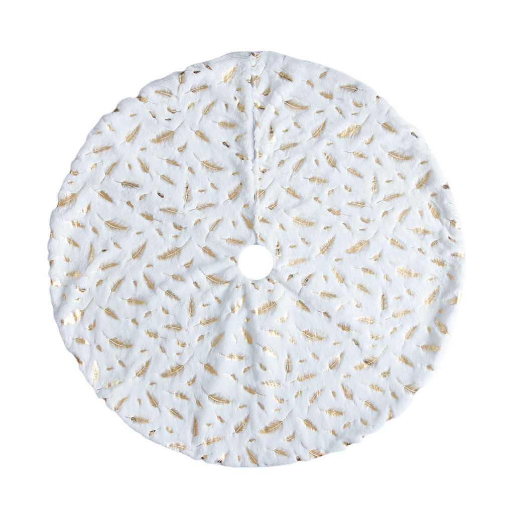 New White Plush Christmas Tree Skirt