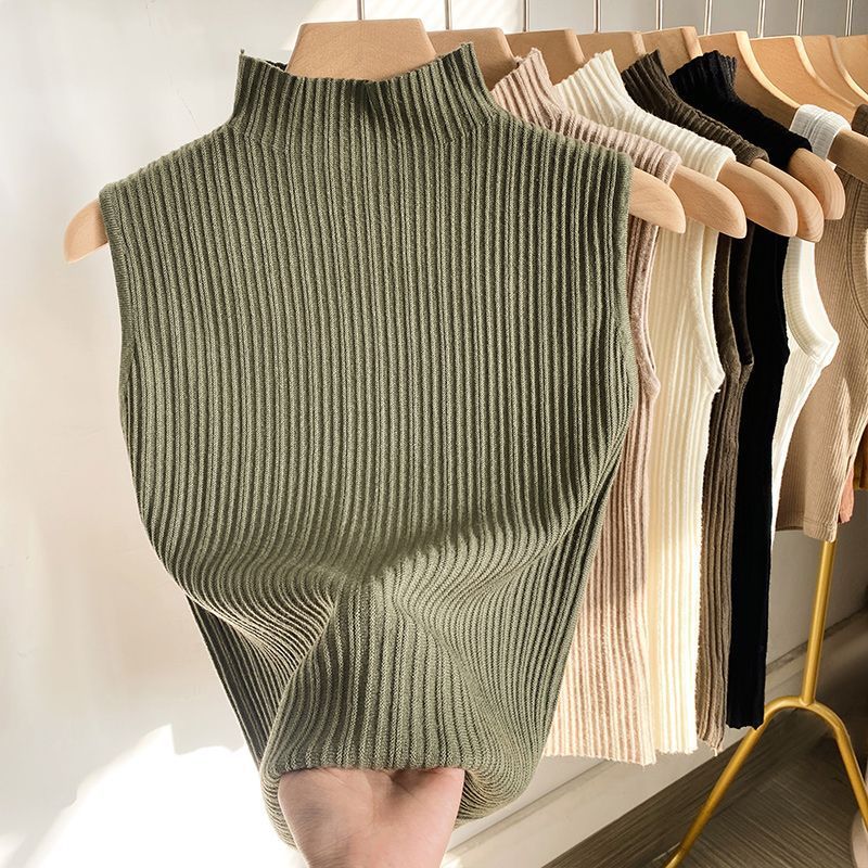 Women's Korean-style Half Turtleneck Knitted Inner Match Vest