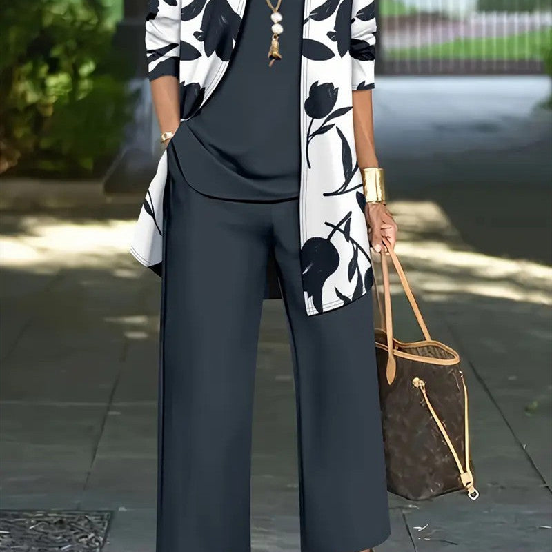 Women's Three-piece Suit Coat Vest Plus Pants Suit