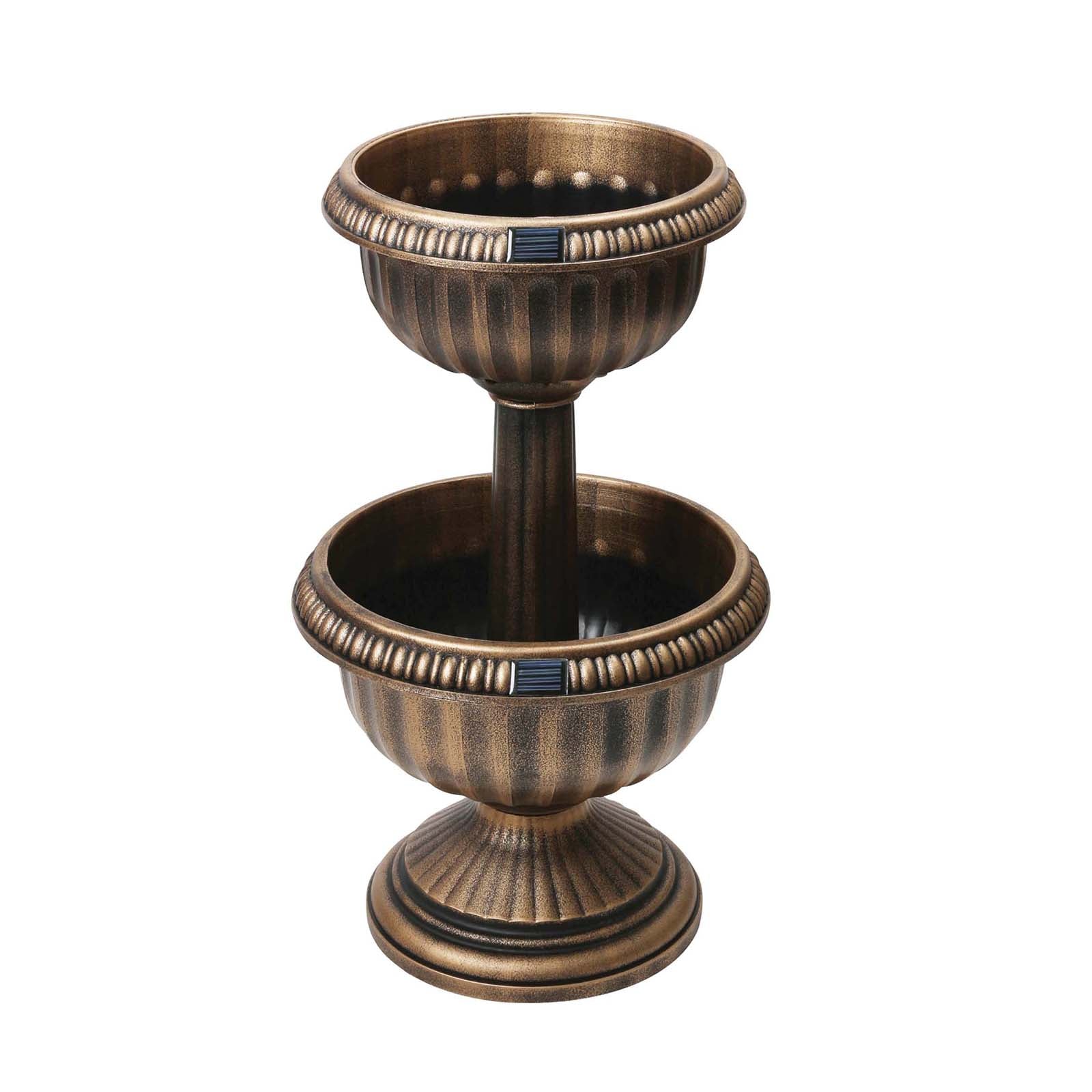 2 Tier Large Solar LED Planter Flowers