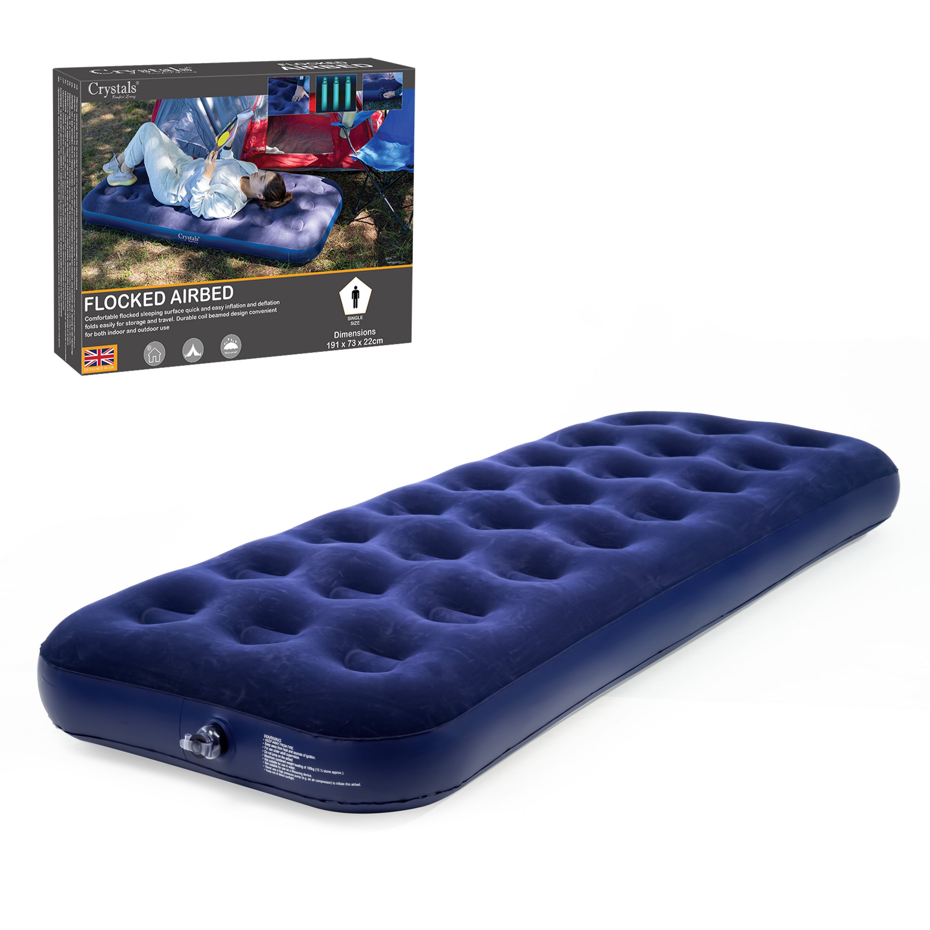 Crystals Single/Double Inflatable Air Mattress Blow Up Bed Airbed