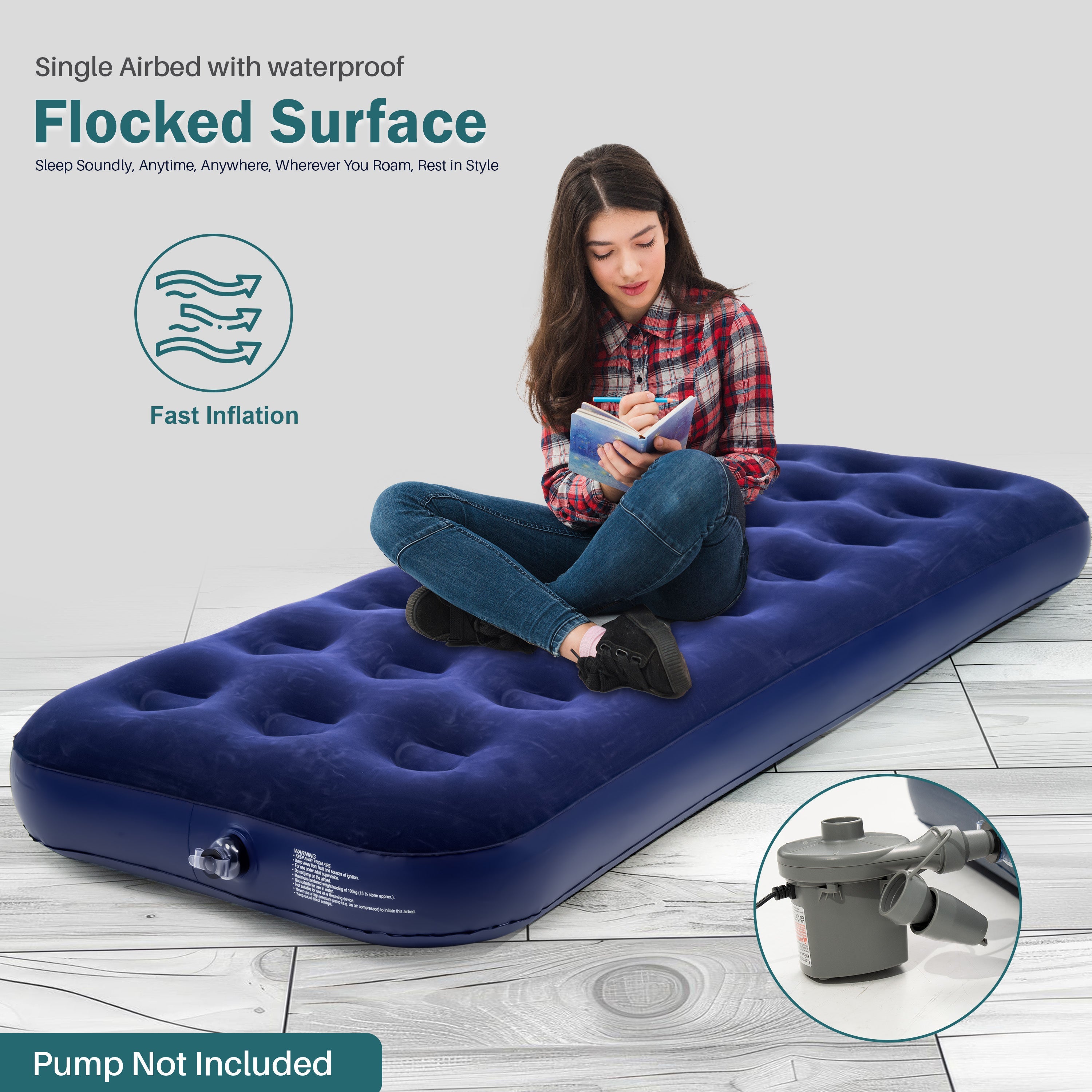 Crystals Single/Double Inflatable Air Mattress Blow Up Bed Airbed