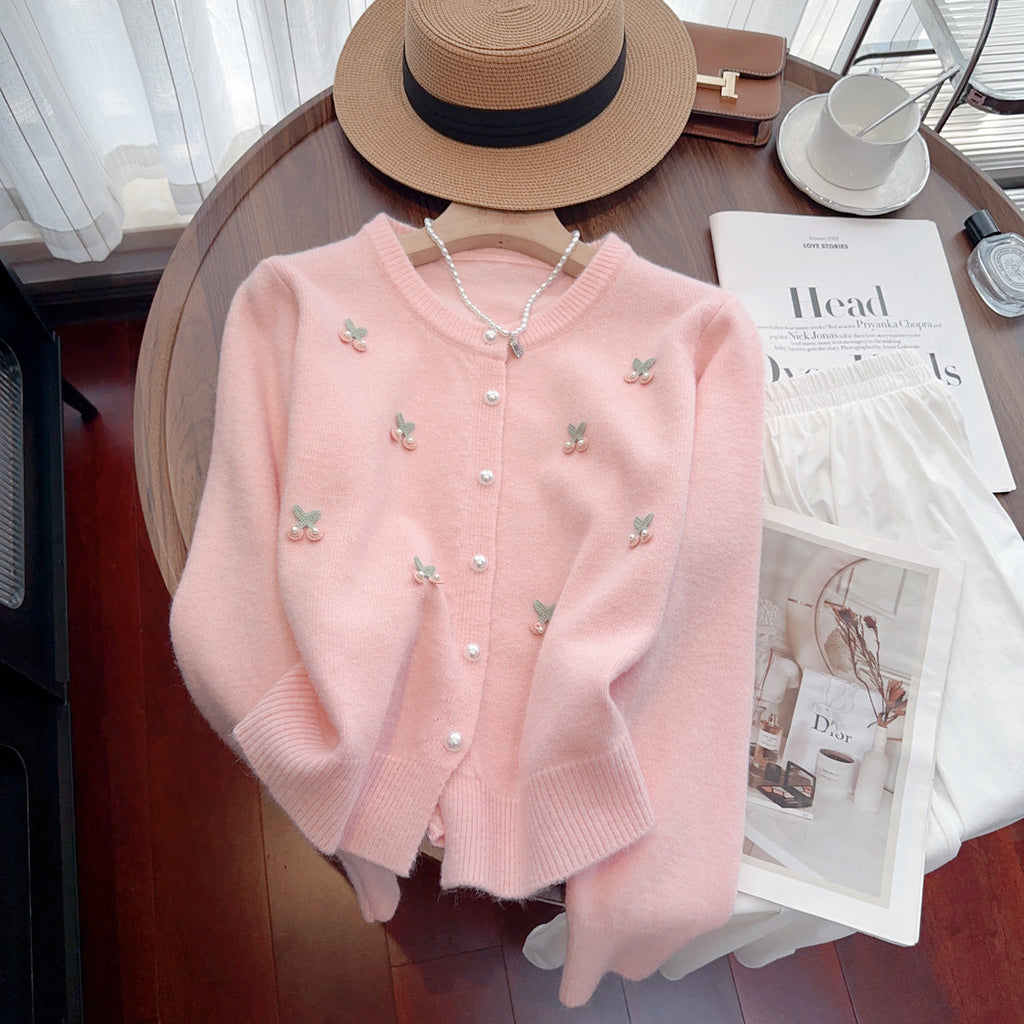 French Sweet Gentle Soft Glutinous Round Neck All-matching Anti-aging Sweater Coat