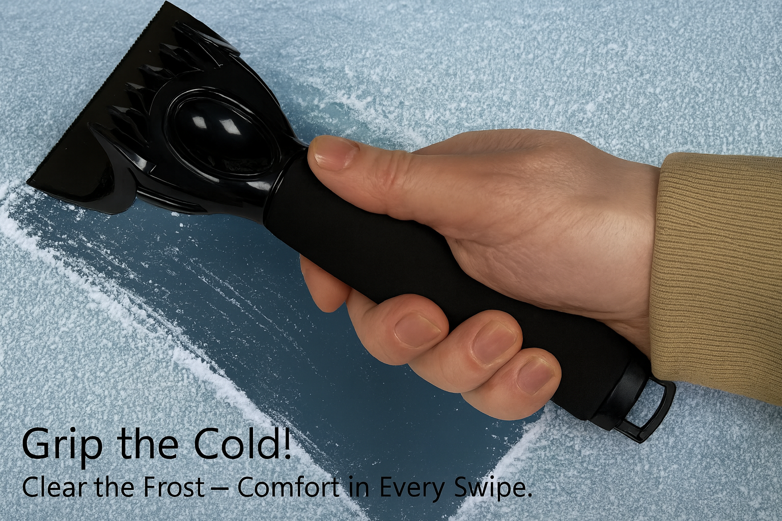 Premium Car Ice Scraper 2 In 1 Head For Clearing Ice & Snow A Winter Essential