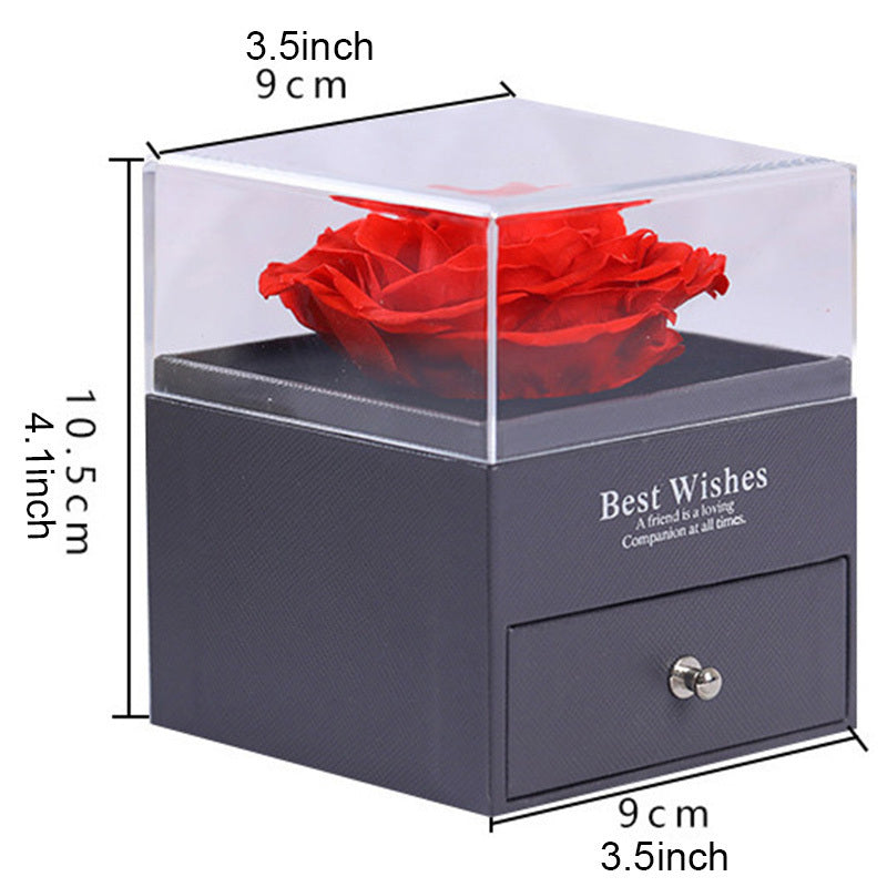 Eternal Red Rose & 'I Love You' Necklace - Perfect Gift for Her on Valentine's, Mother's Day, Anniversary, Birthday | Acrylic Flower in Display Box
