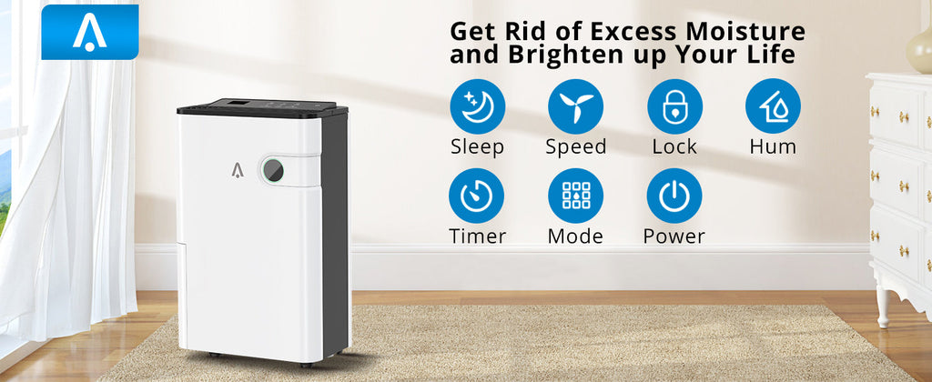 Dehumidifiers For Home 24L/Day Dehumidifier With Automatic Humidity Display Sleep Mode Childlock 24H Timer High-capacity