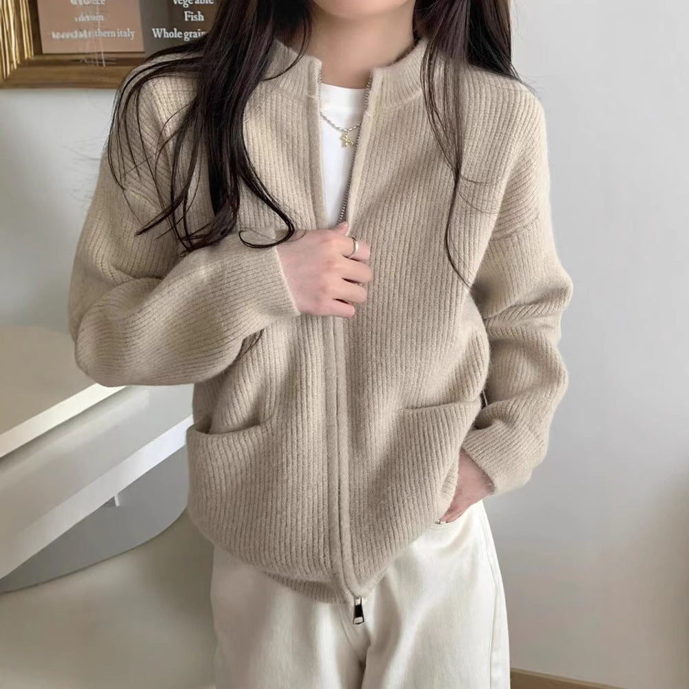 Design Temperature-sensitive Soft Wind Soft Glutinous Sweater Coat