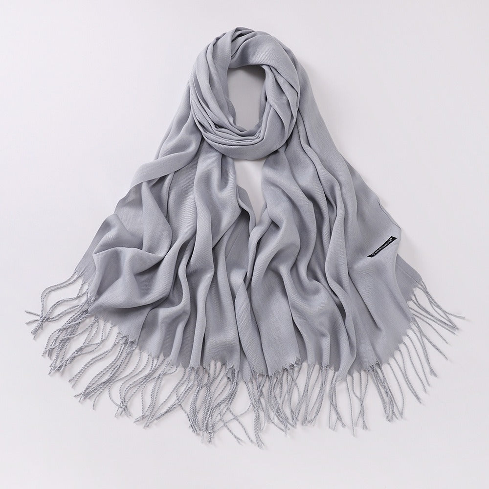 Autumn And Winter Cashmere-like Solid Color Long Scarf