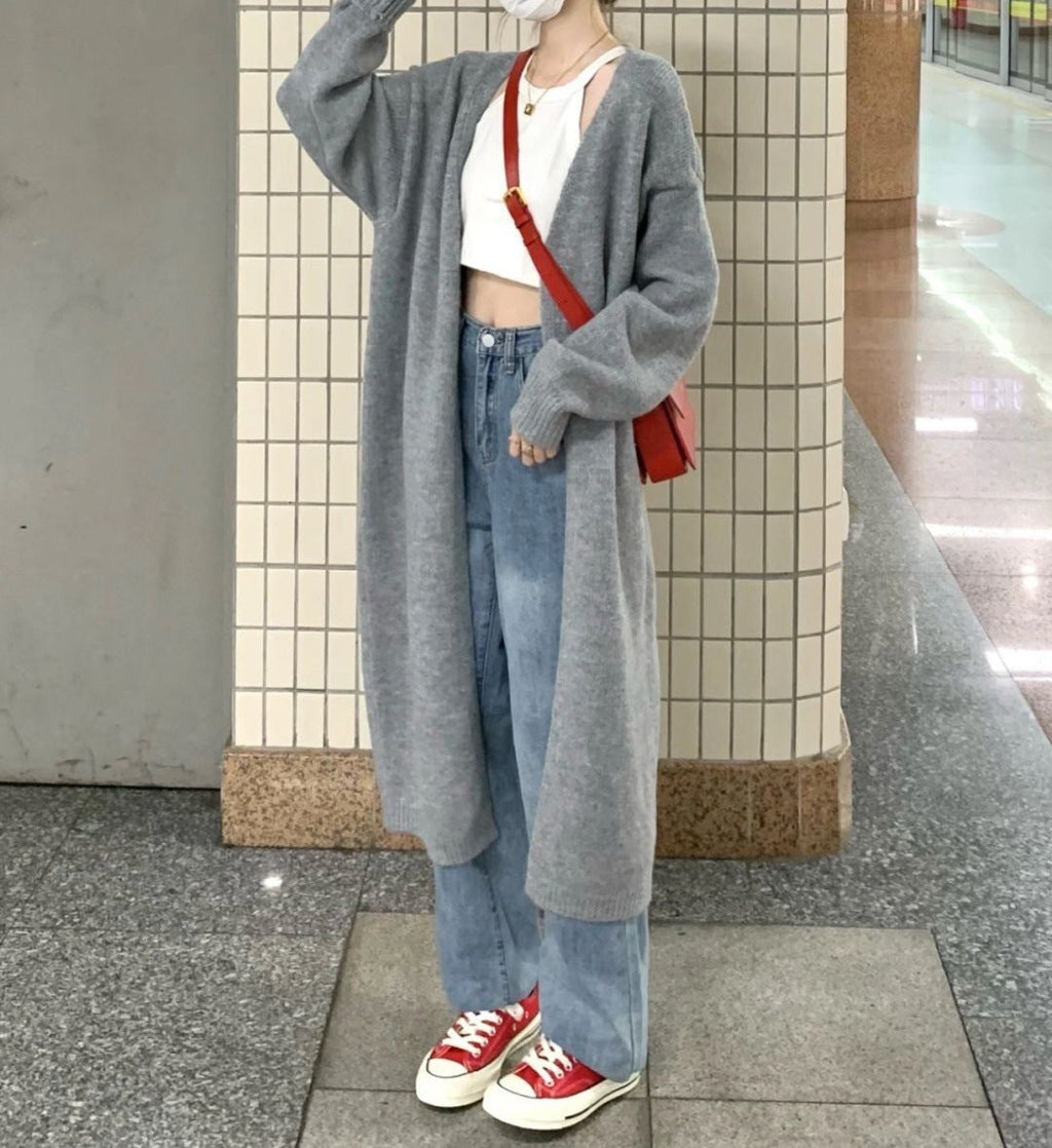 Loose Large Knitted Cardigan Women's Sweater