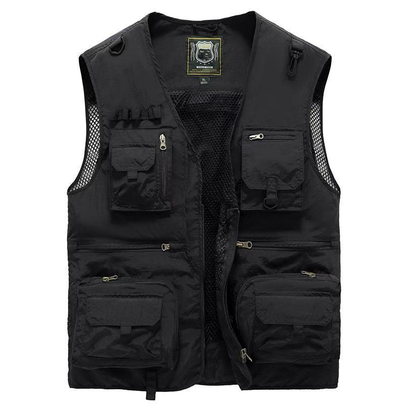 14 Pockets Summer New Men US Tactical Hiking Fishing Vest Mens Photographer Waistcoat Mesh Cargo Sleeveless Jacket Tool Vest