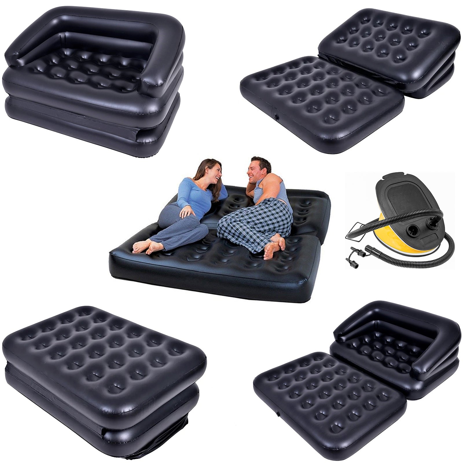 5 In 1 Inflatable Multi Function Double Air Bed Sofa