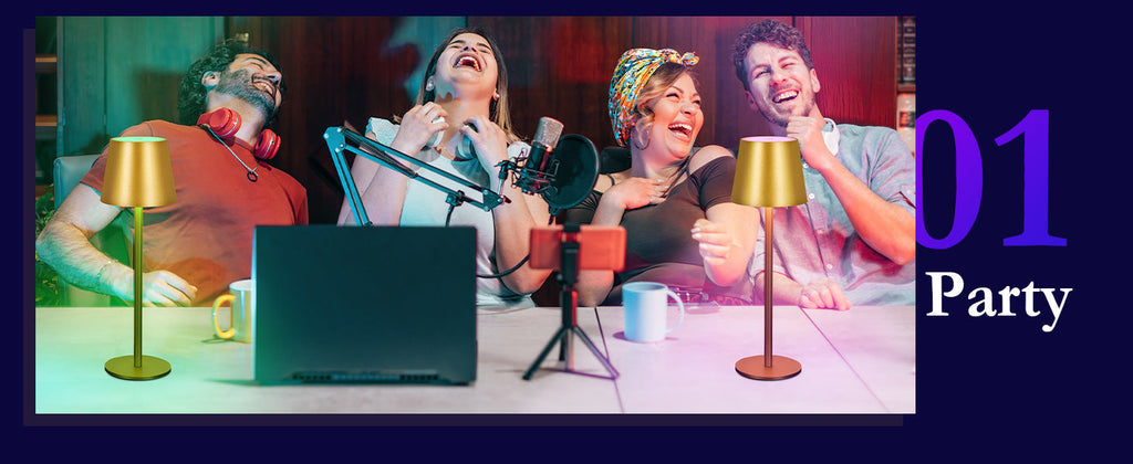 Cordless LED Table Lamp Rechargeable RGB Light Touch Dimmable IP54 White 2 Pack