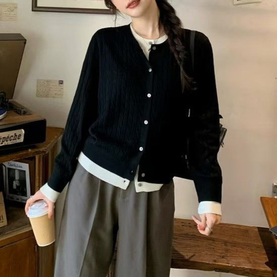 Korean Style Autumn And Winter Fake Two Pieces Sweaters Women's Fashion