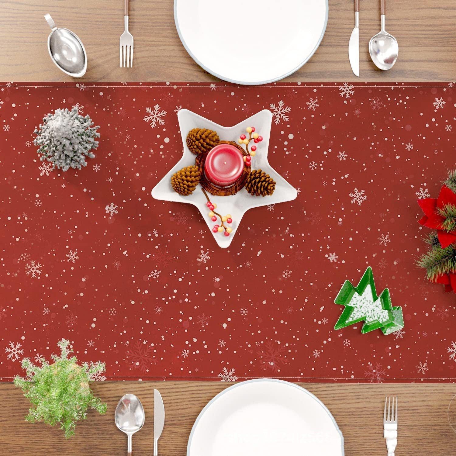 Christmas Table Flag Snowman Linen Mat