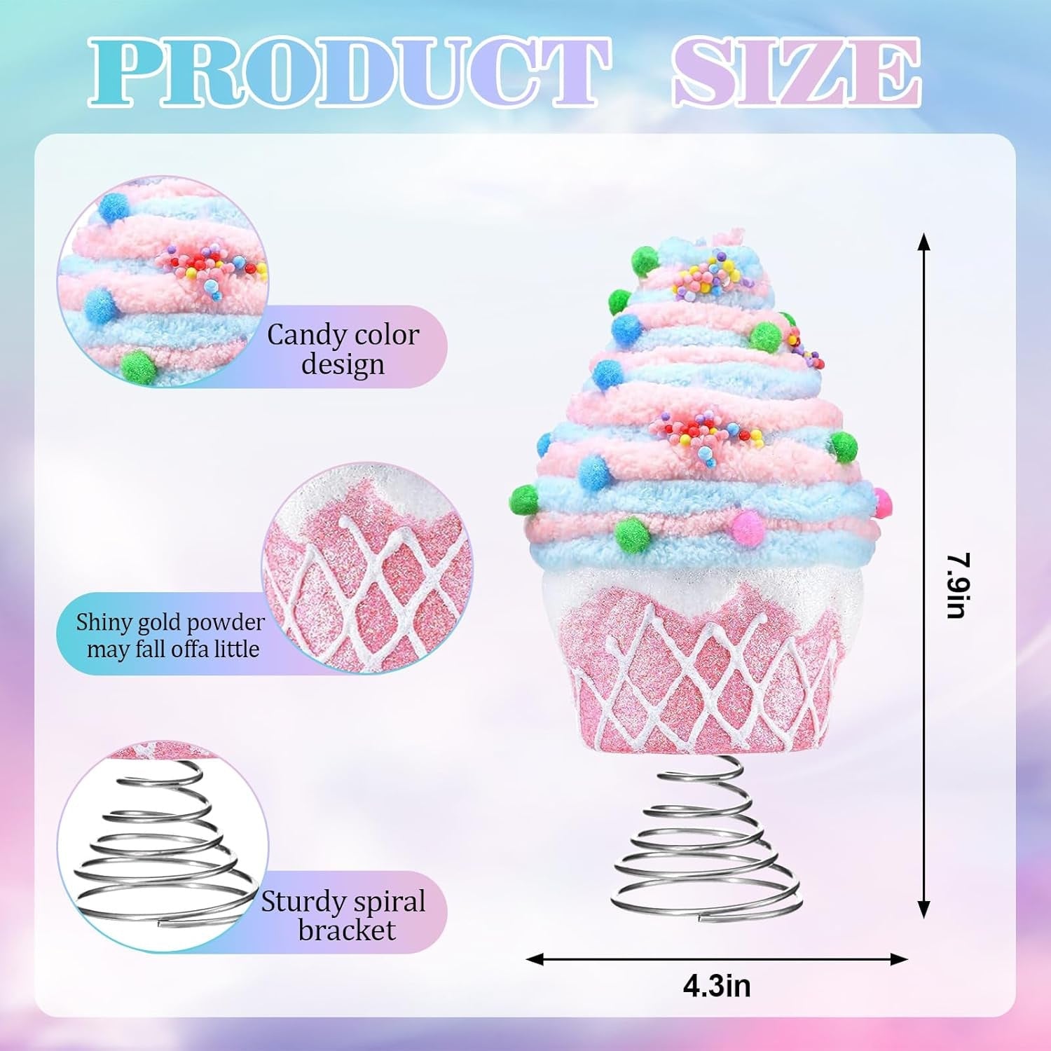 Pastel Dessert Christmas Tree Hair Ornament