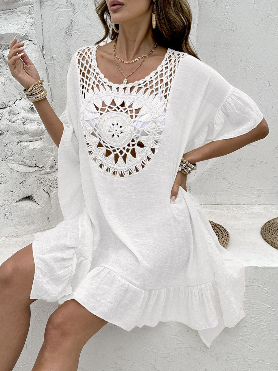 Beach Crochet Stitching Tassel Dress Swimsuit