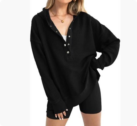 Autumn And Winter Solid Color Loose Raglan Sleeve Sweater