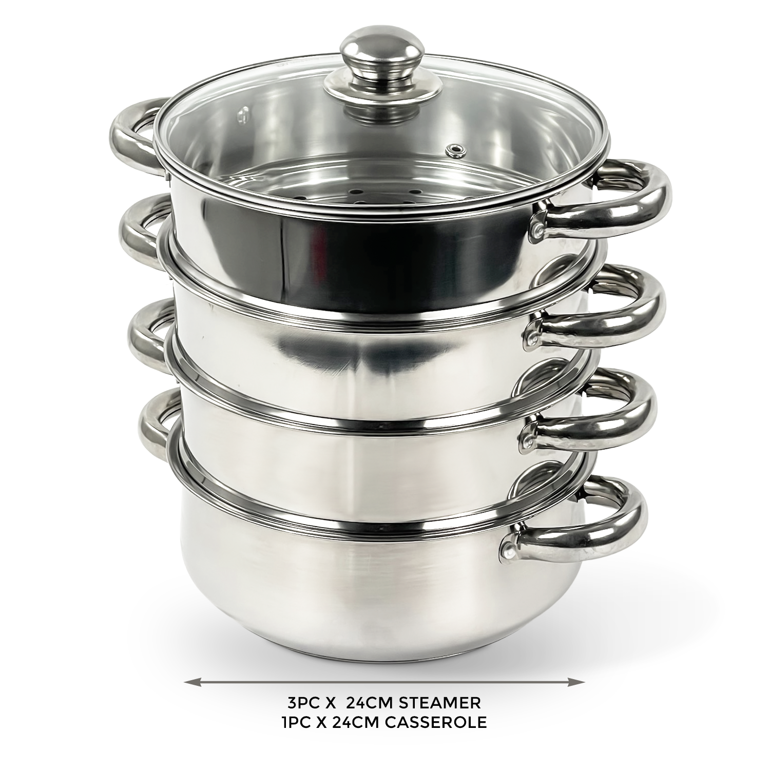 4 Tier Steel Induction Steamer Cookware