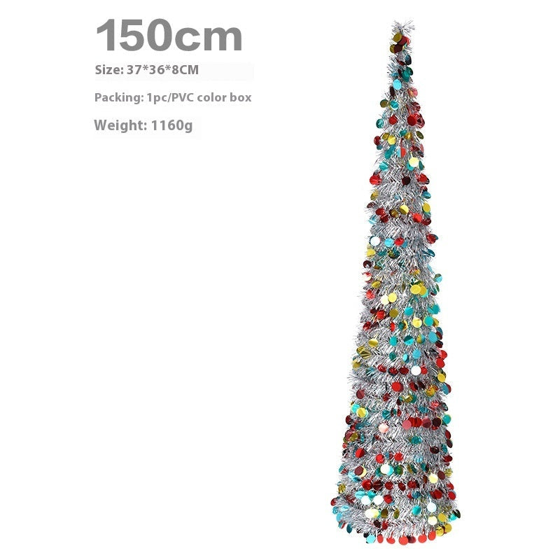Christmas Colorful Retractable Folding Christmas Tree Decorative Ornaments