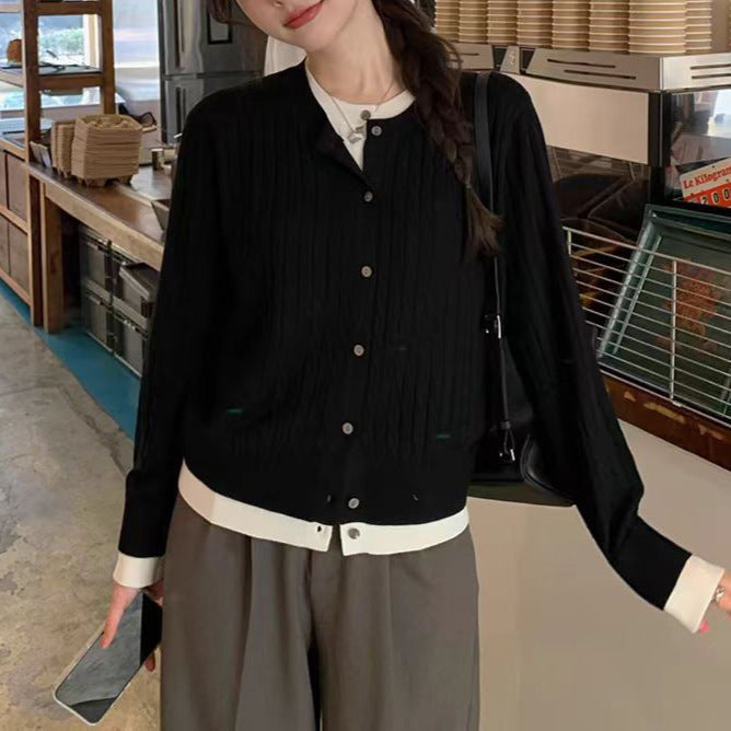 Korean Style Autumn And Winter Fake Two Pieces Sweaters Women's Fashion