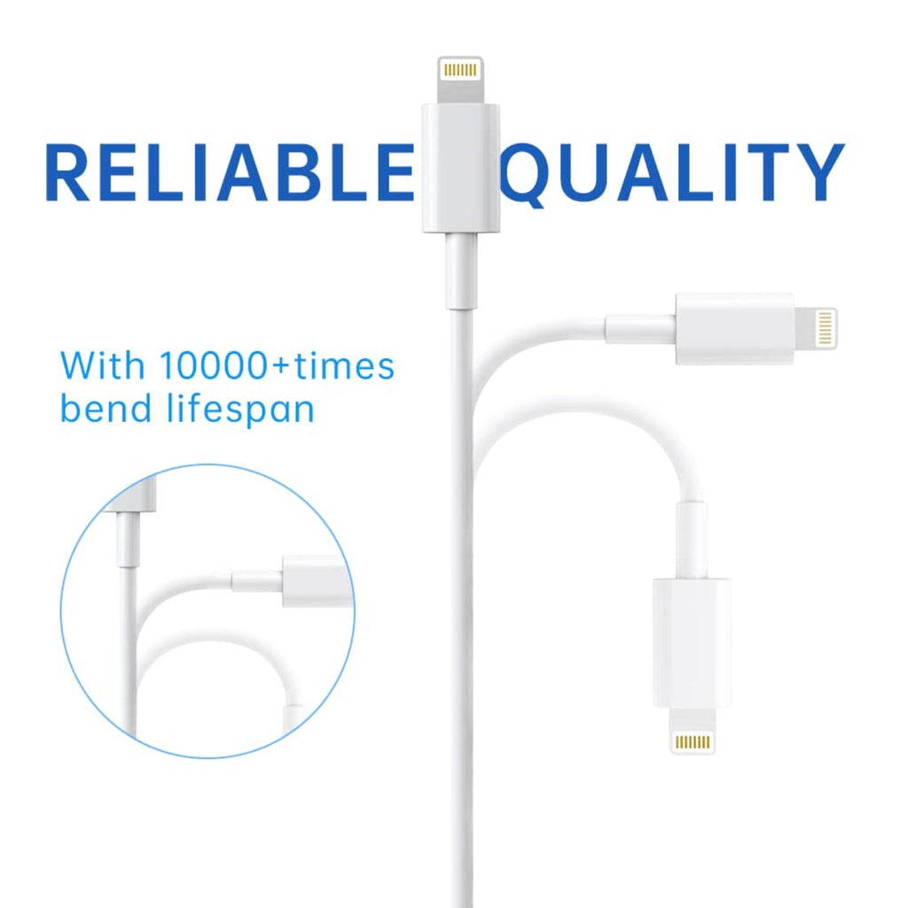 Premium iPhone USB-A to Lightning Charging Cable MFi Certified 1m Each 2 Pack