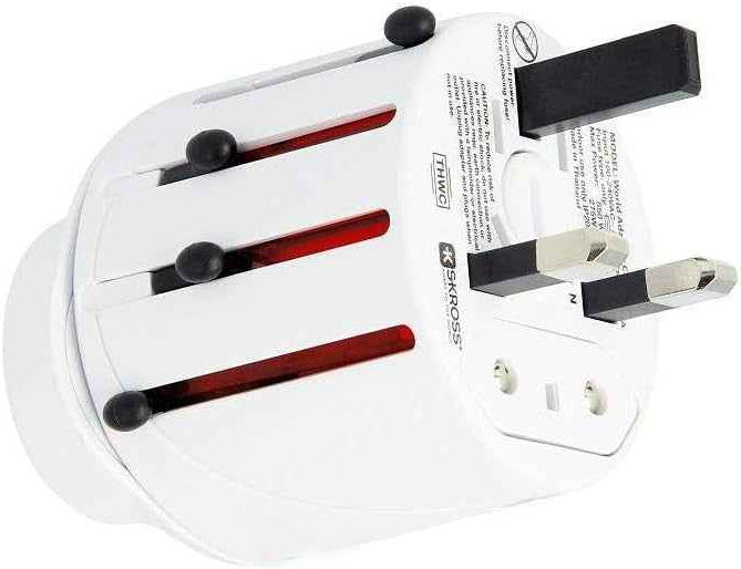 SKROSS Travel Plug EVO Universal Plug 150+ Countries Input and Output - White