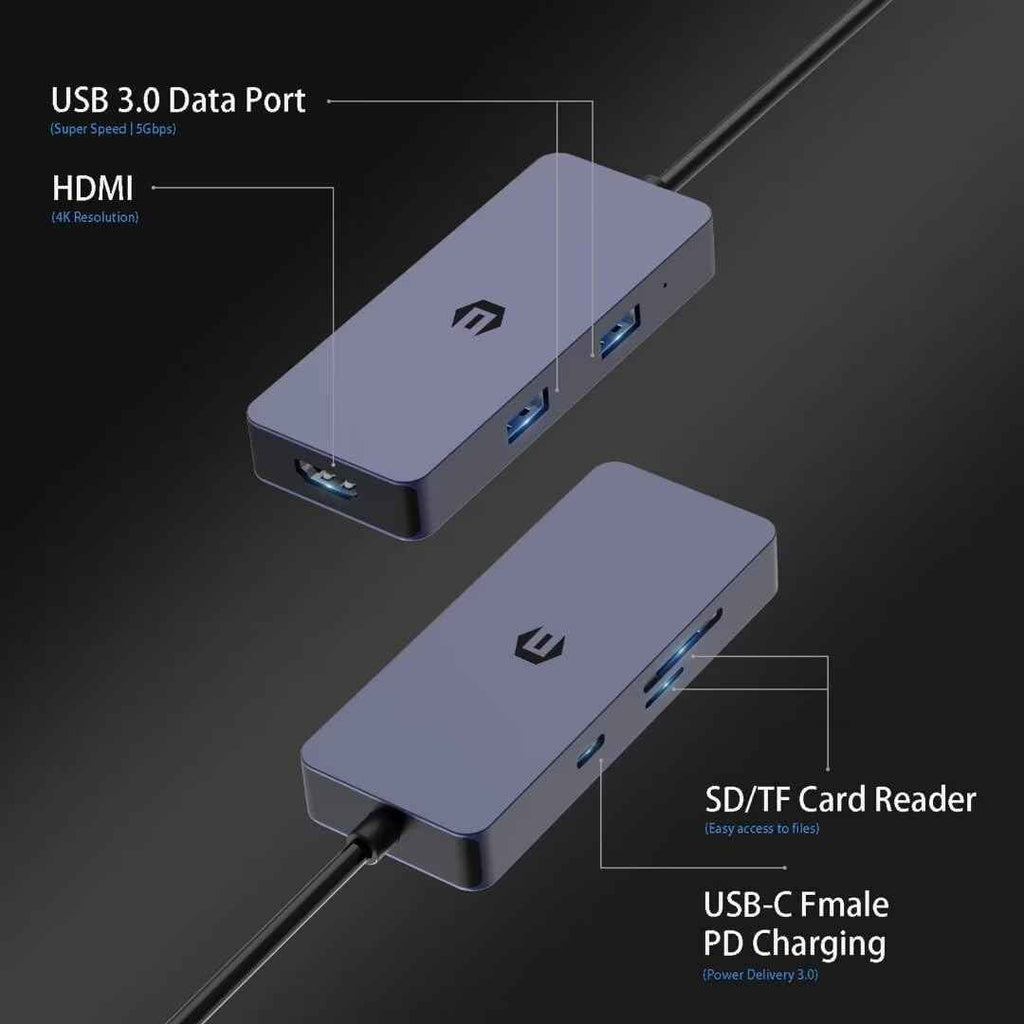 USB C Docking Station 6 in 1 for Mac Pro/Air Dell Surface HP Surface Book etc
