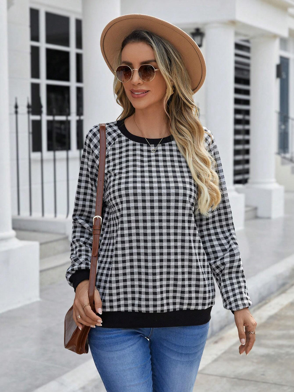 Japanese Sweet Plaid Pullover Long Sleeve Sweater