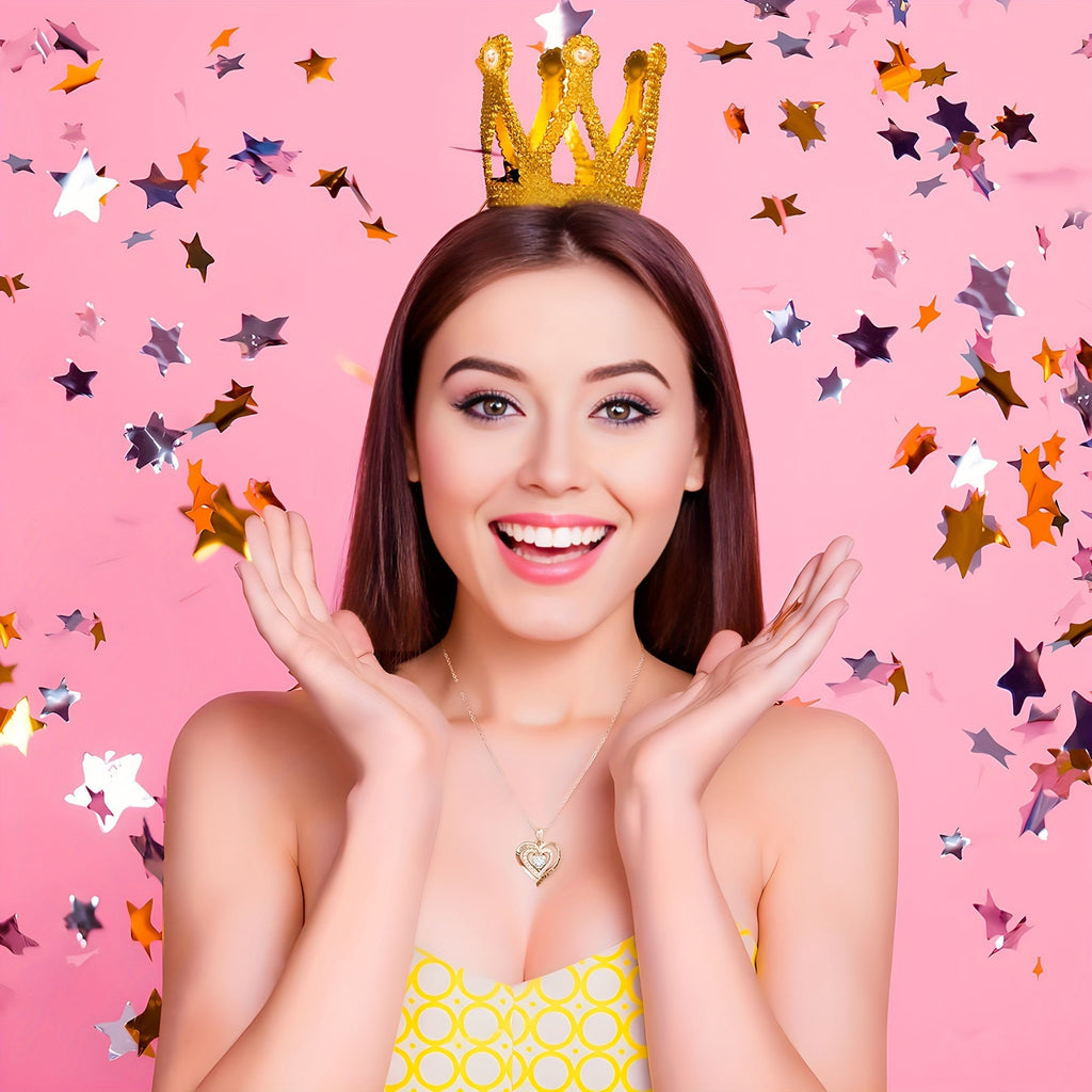 Halloween Gift Set - Eternal Rose Artificial Flowers in Heart-Shaped Box with "I Love You" Golden Heart Pendant Necklace, No Battery, No Electricity Needed - Perfect for Girlfriend, Wife, Mom, Best Friend