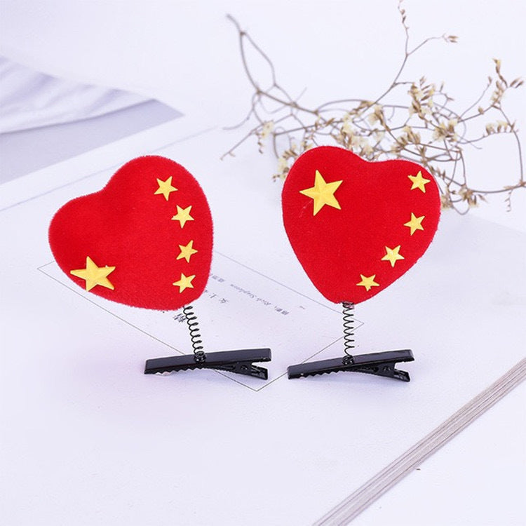 Five Star Red Flag Hair Clip, National Flag Hair Clip And Headband