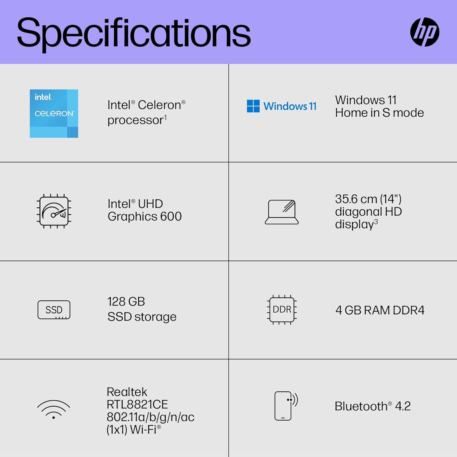HP Stream 14" Laptop | Intel N4120 Processor | 4 GB RAM | 128 GB SSD | Intel UHD Graphics | HD Display | Dual Speakers | Microsoft 365 Personal 12 month included | Win 11 | Indigo Blue | 14s-dq0033sa