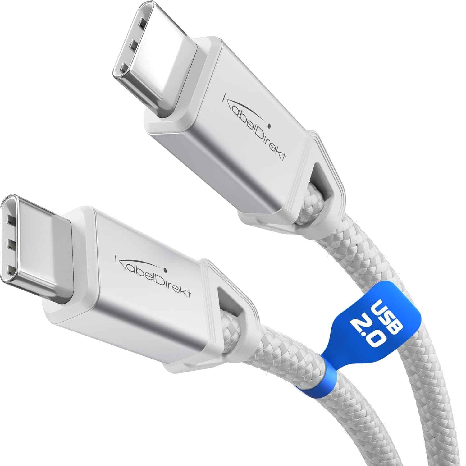 USB C Cable for Fast Charging - Break-Resistant Metal Plugs + Nylon Braiding 60W