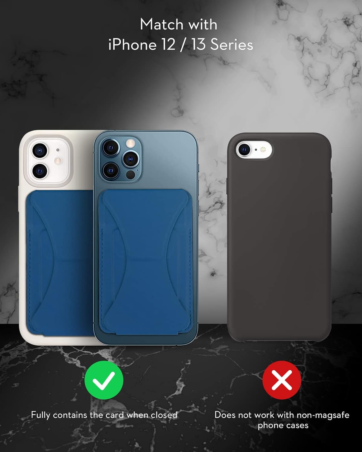 Folding iPhone Magnetic Wallet & Portable iPhone Stand 2 in 1 Card Holder - Blue