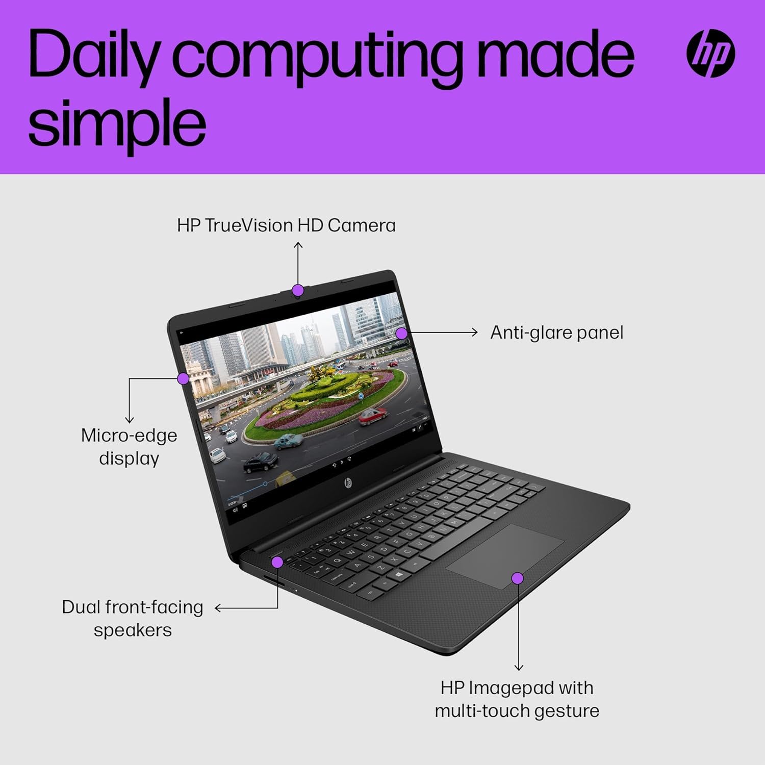 HP Stream 14" Laptop | Intel N4120 Processor | 4 GB RAM | 128 GB SSD | Intel UHD Graphics | HD Display | Dual Speakers | Microsoft 365 Personal 12 month included | Win 11 | Indigo Blue | 14s-dq0033sa