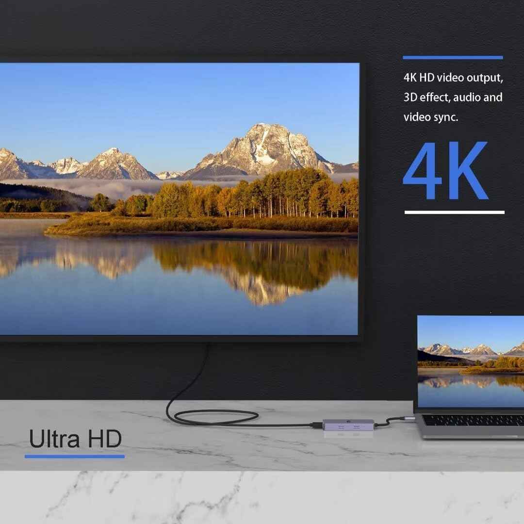 USB C Docking Station 6 in 1 for Mac Pro/Air Dell Surface HP Surface Book etc