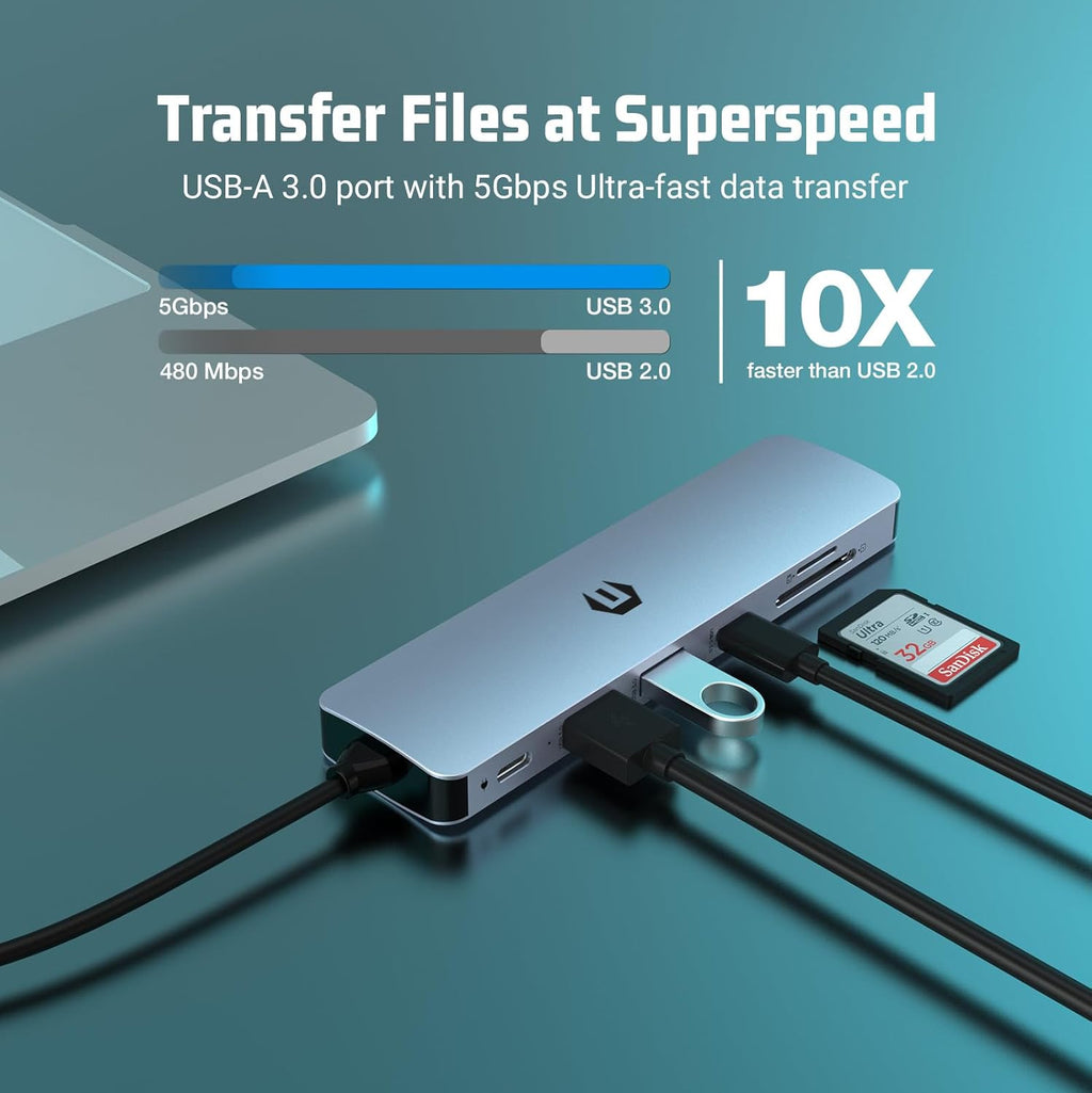 USB C Docking Station 7 in 1 Adapter with HDMI USB C 2 USB 3.0 100W PD SD/TF