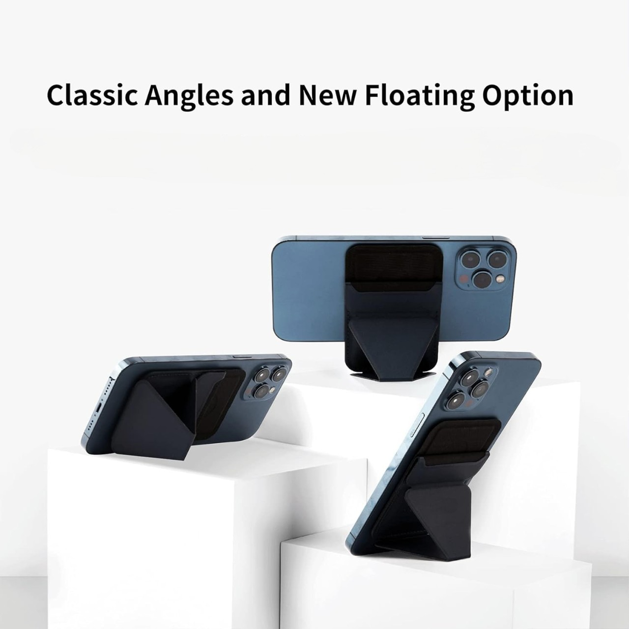 Folding iPhone Magnetic Wallet & Portable iPhone Stand 2 in 1 Card Holder - Blue