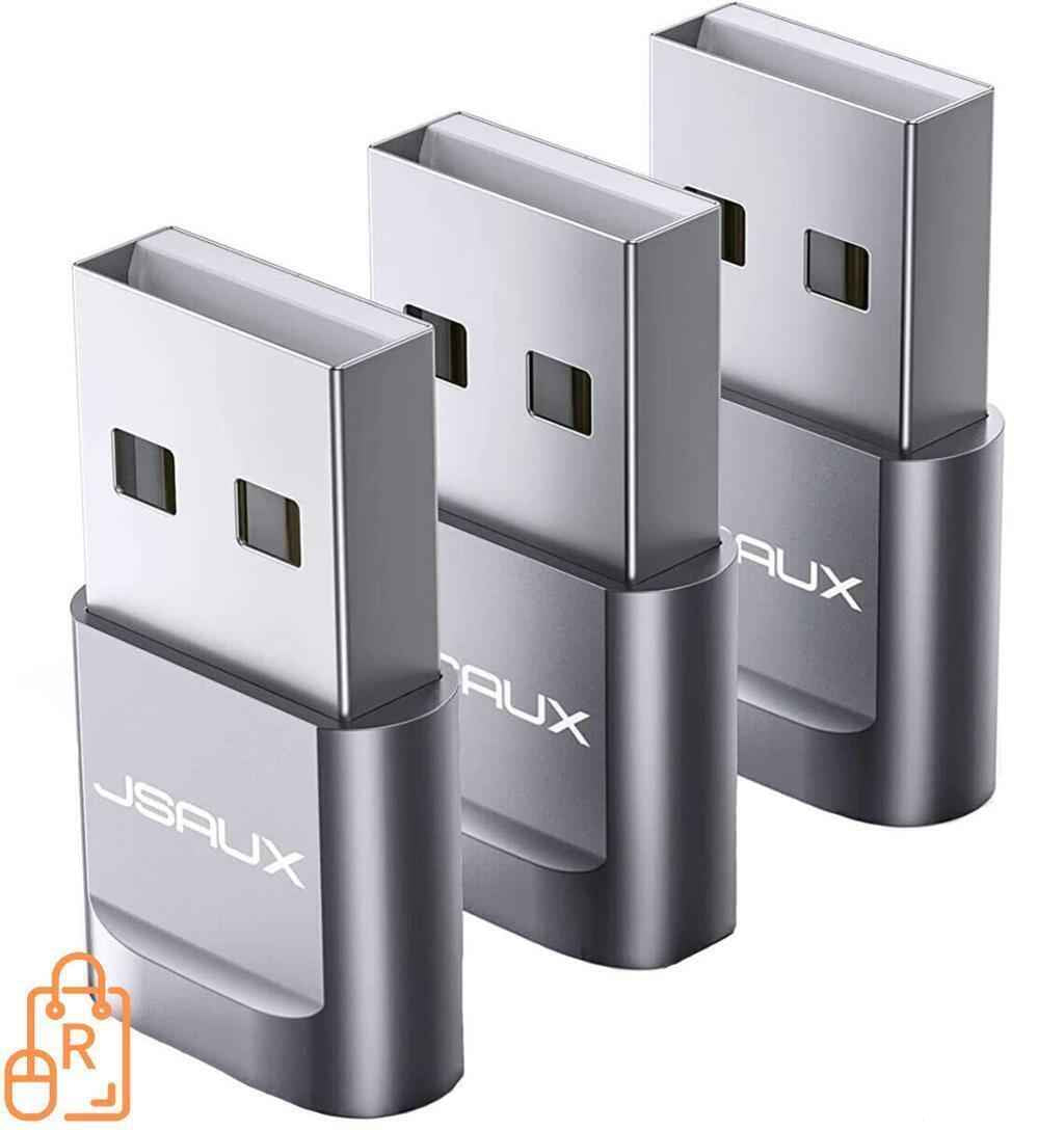 Premium USB Type C Female to USB A Male Adapter Converter Charger - Grey