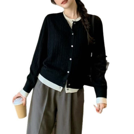 Korean Style Autumn And Winter Fake Two Pieces Sweaters Women's Fashion