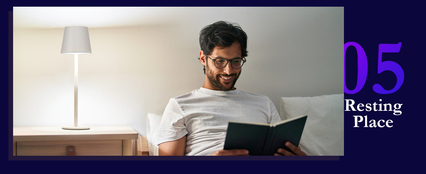 Cordless LED Table Lamp Rechargeable RGB Light Touch Dimmable IP54 White 2 Pack