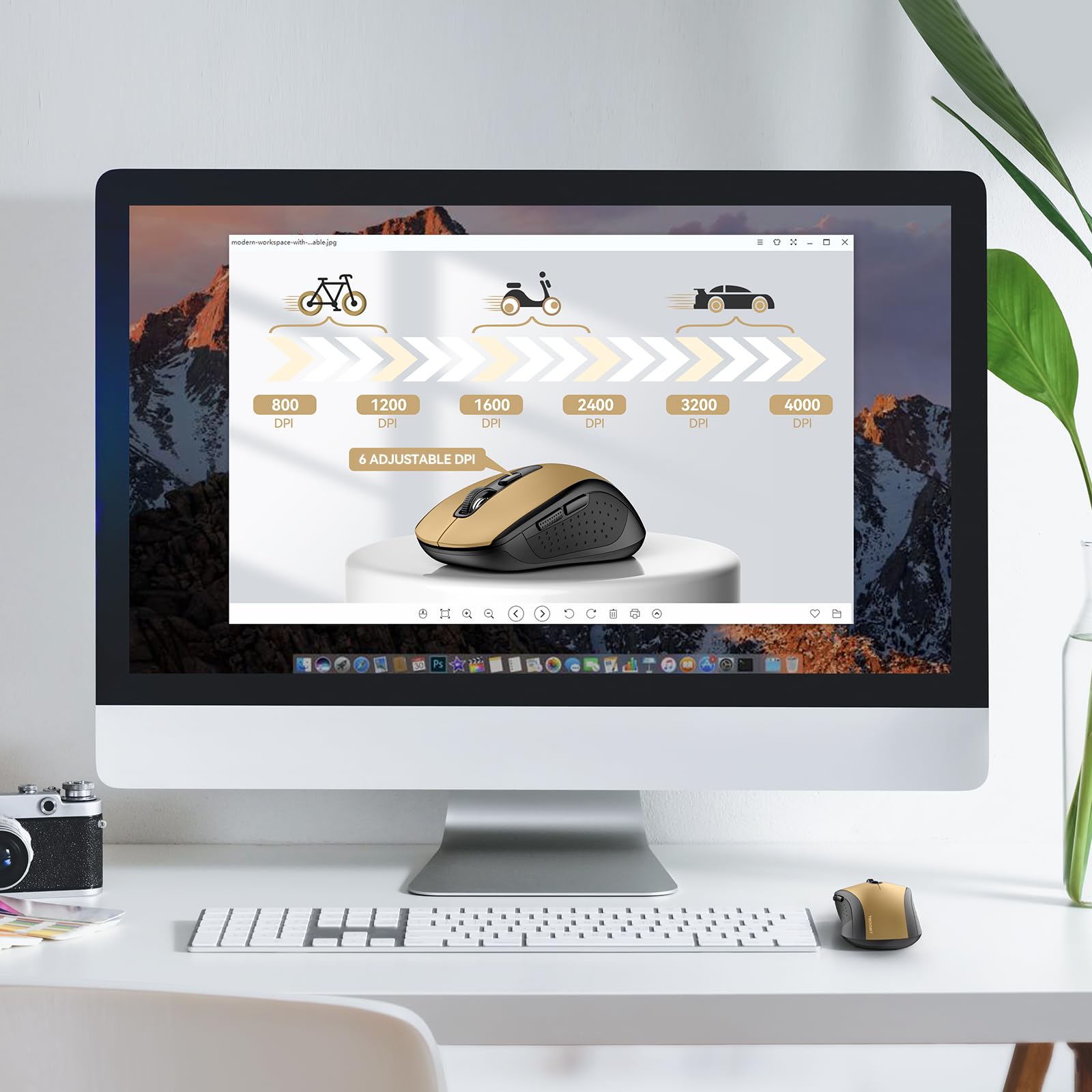 TECKNET Bluetooth Mouse, 4000DPI Wireless Mouse Computer Mice Bluetooth 5.0/3.0 and 2.4GHz Connectivity Mouse with 6 Adjustable DPI,18 Months Long Battery Life Cordless USB Mouse for Laptop PC