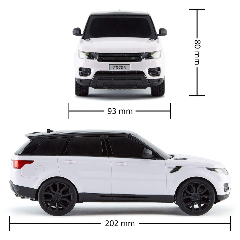 CMJ RC Cars TM Range Rover Sport Remote Control Car 1:24 scale with Working LED Lights, Radio Controlled Supercar (Range Rover Sport White)