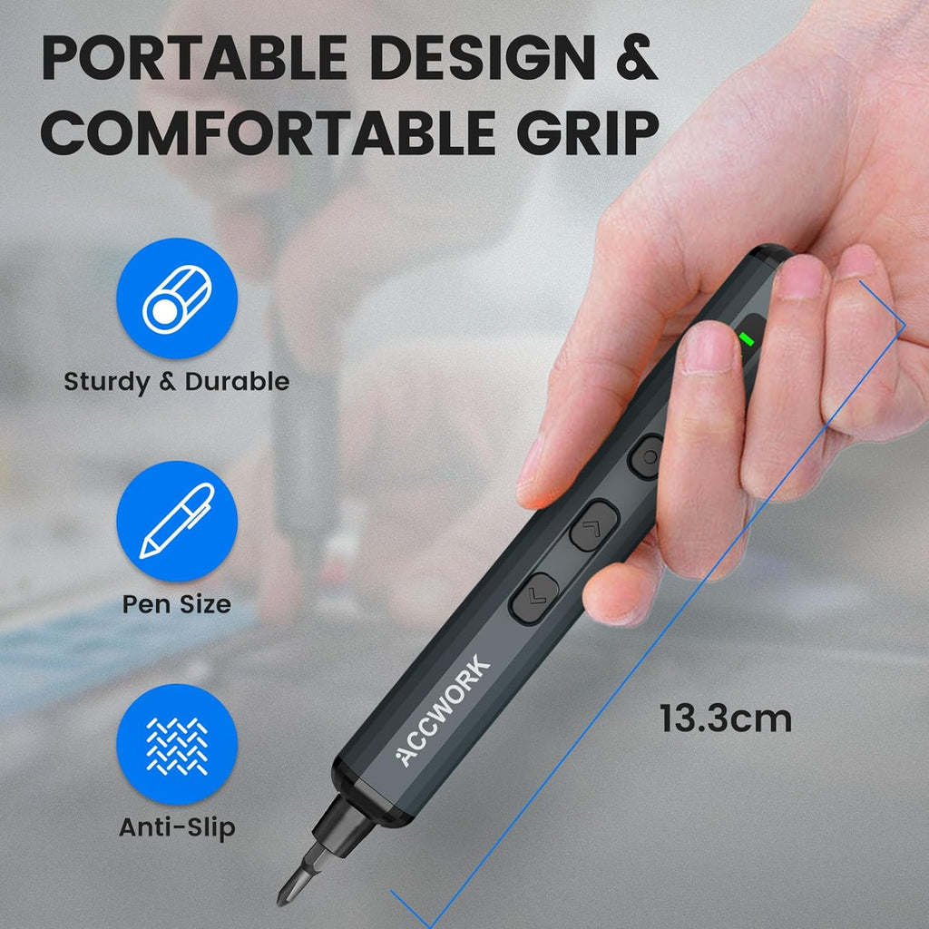 Mini Electric Screwdriver, 68 in 1 Precision Screwdriver Set with 64 Magnetic Bits, 5 Torque Settings, 4 LED Lights, Rechargeable Repair Tool Kit for Electronics, Phone, Camera, Laptop, Watch