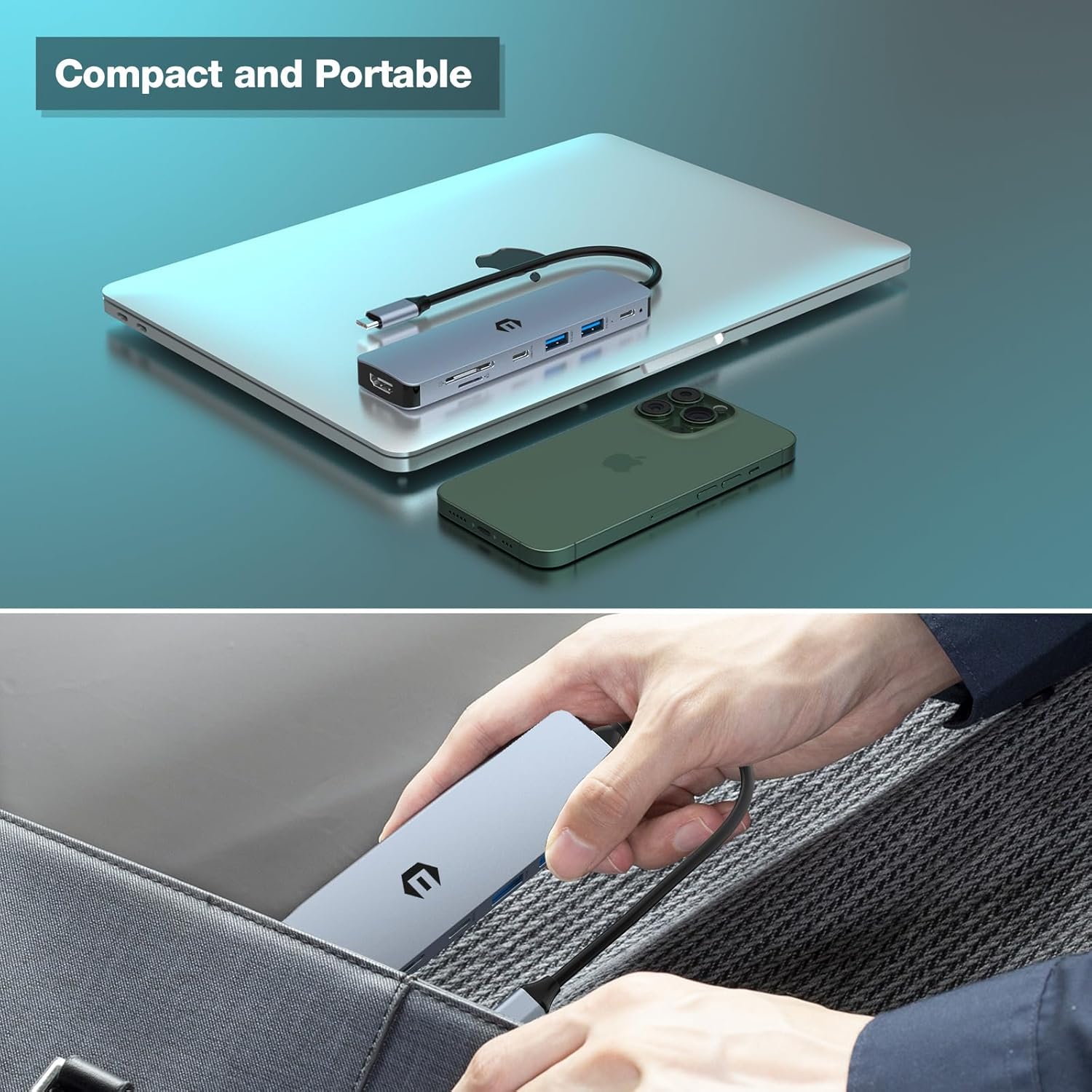 USB C Docking Station 7 in 1 Adapter with HDMI USB C 2 USB 3.0 100W PD SD/TF