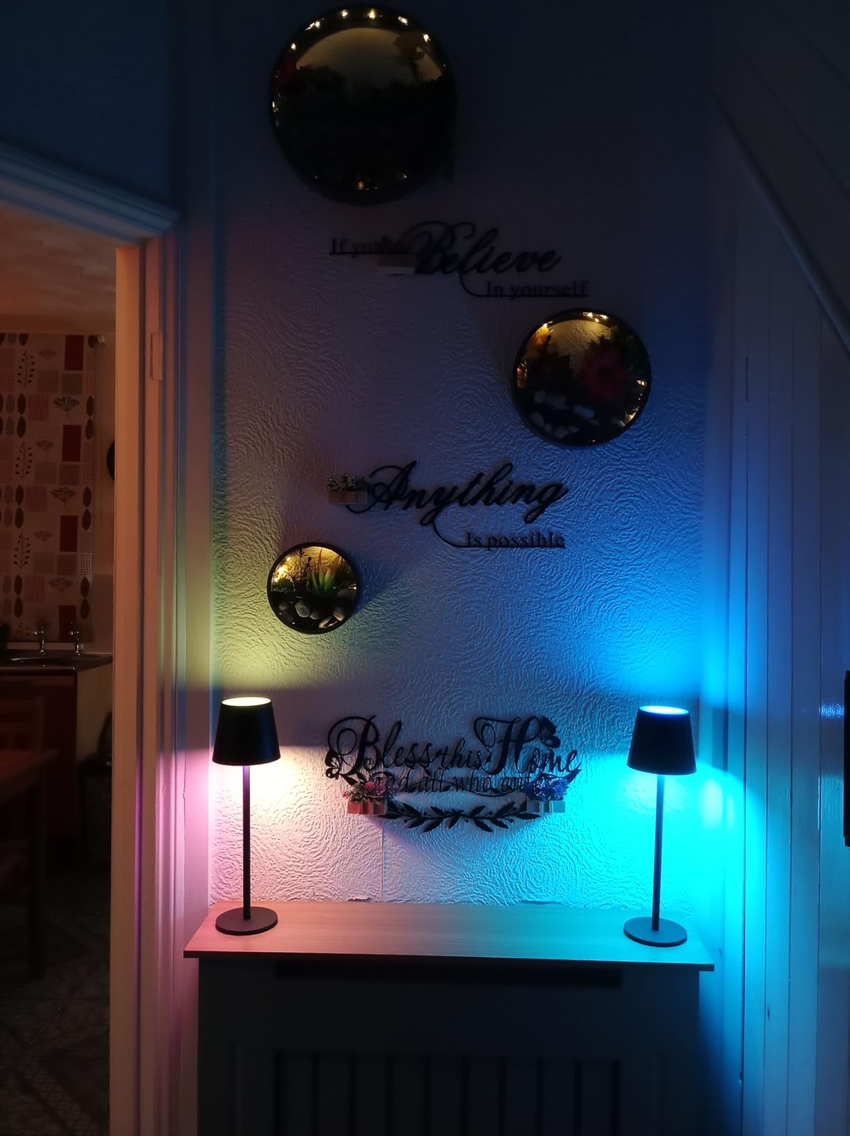 Cordless LED Table Lamp Rechargeable RGB Light Touch Dimmable IP54 White 2 Pack