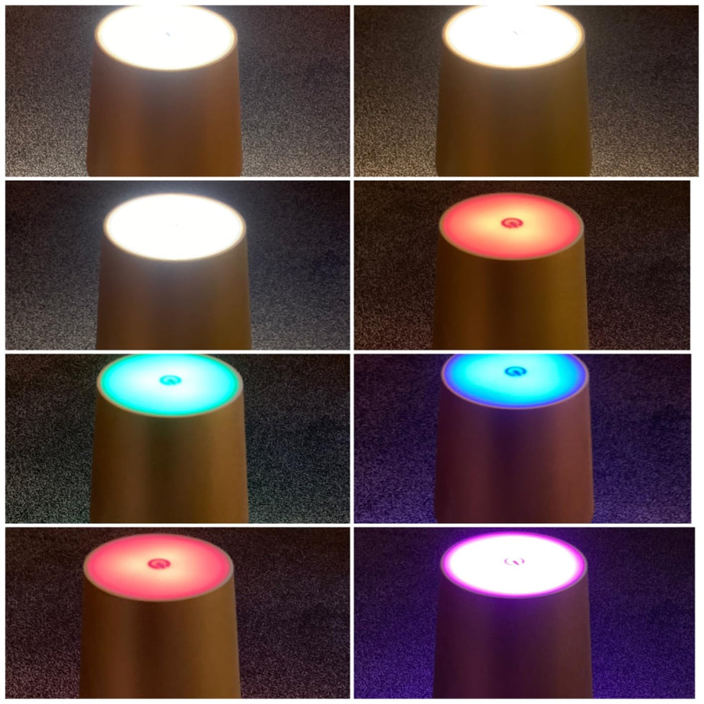 Cordless LED Table Lamp Rechargeable RGB Light Touch Dimmable IP54 White 2 Pack