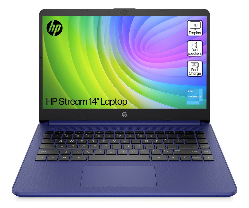 HP Stream 14" Laptop | Intel N4120 Processor | 4 GB RAM | 128 GB SSD | Intel UHD Graphics | HD Display | Dual Speakers | Microsoft 365 Personal 12 month included | Win 11 | Indigo Blue | 14s-dq0033sa