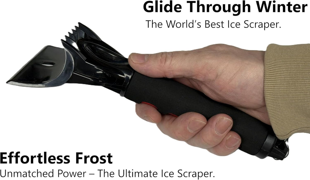 Premium Car Ice Scraper 2 In 1 Head For Clearing Ice & Snow A Winter Essential