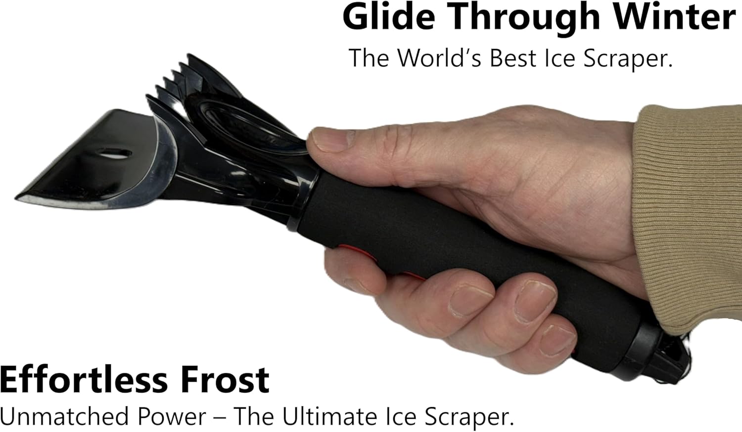 Premium Car Ice Scraper 2 In 1 Head For Clearing Ice & Snow A Winter Essential
